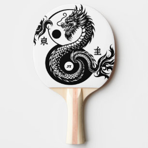 Chinesischer Drache in Schwarzweiß personalisiert Tischtennis Schläger