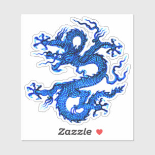 Chinesischer Drache, Indigoblau Aufkleber