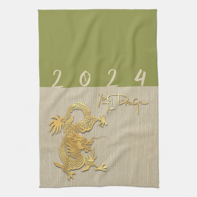 Chinesischer Drache Jahr 20214 wählen Farbe KT Geschirrtuch (Vertikal)