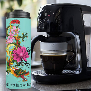 Chinesischer Drache Lotus Cherry Blüten Thermosbecher