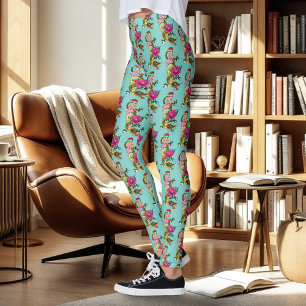 Chinesischer Drache Lotus Kirschblüten Leggings