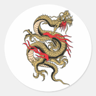 Chinesischer Drache mit anpassbaren Designs Runder Aufkleber