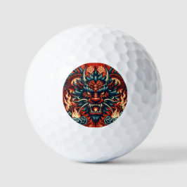 Chinesischer Drache mit Flammen Golfball