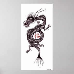 Chinesischer Drache mit viel Poster