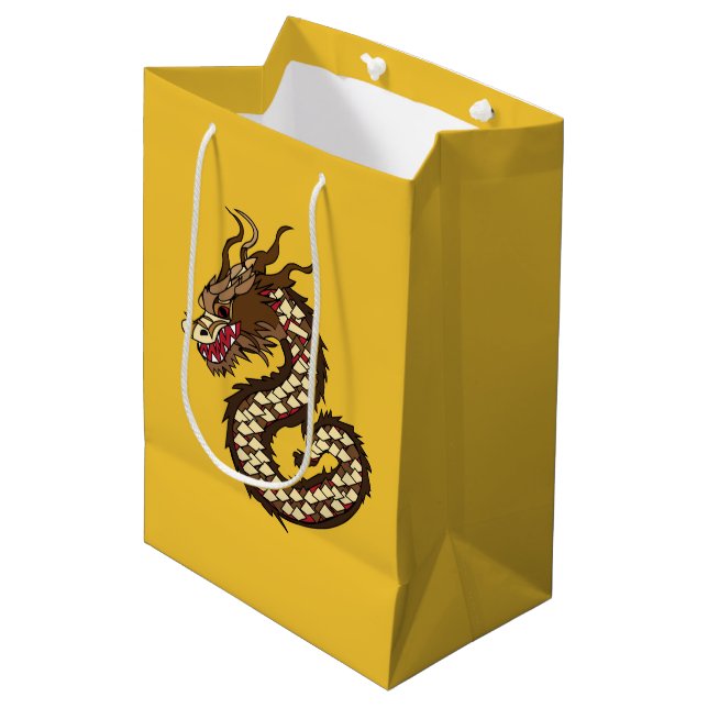 Chinesischer Drache Mittlere Geschenktüte (Vorderseite Schrägansicht)