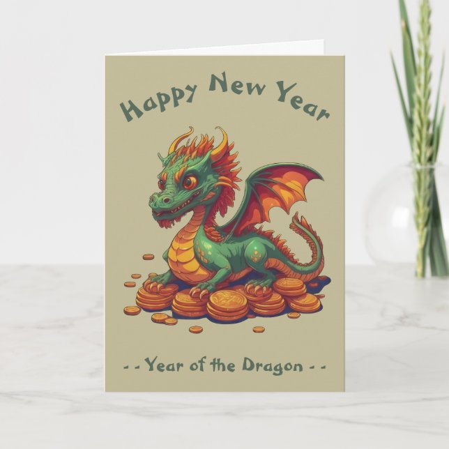 Chinesischer Drache - Neues Jahr Karte (Vorderseite)