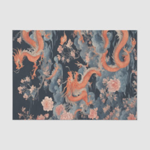 Chinesischer Drache orientalische Dunkle Chinoiser Seidenpapier