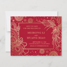 Chinesischer Drache Phoenix Hochzeit Save The Date