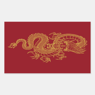 Chinesischer Drache Rechteckiger Aufkleber