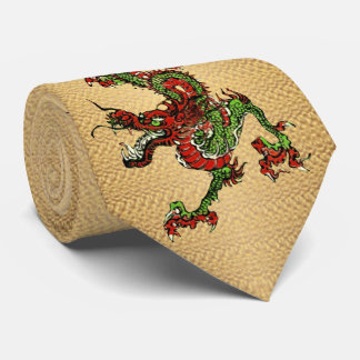 Chinesischer Drache Rot und Grün / 15 Krawatte