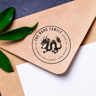 Chinesischer Drache   Rücksendeadresse von benutze Gummistempel