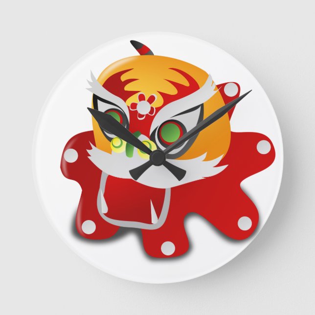 chinesischer Drache Runde Wanduhr (Vorderseite)