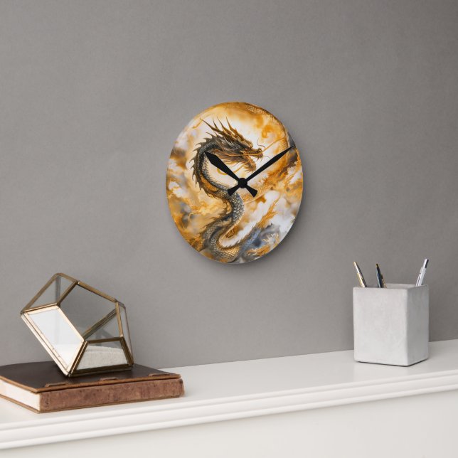 Chinesischer Drache Runde Wanduhr (Büro)