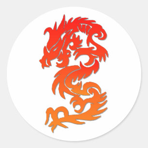 Chinesischer Drache Runder Aufkleber