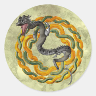Chinesischer Drache Runder Aufkleber