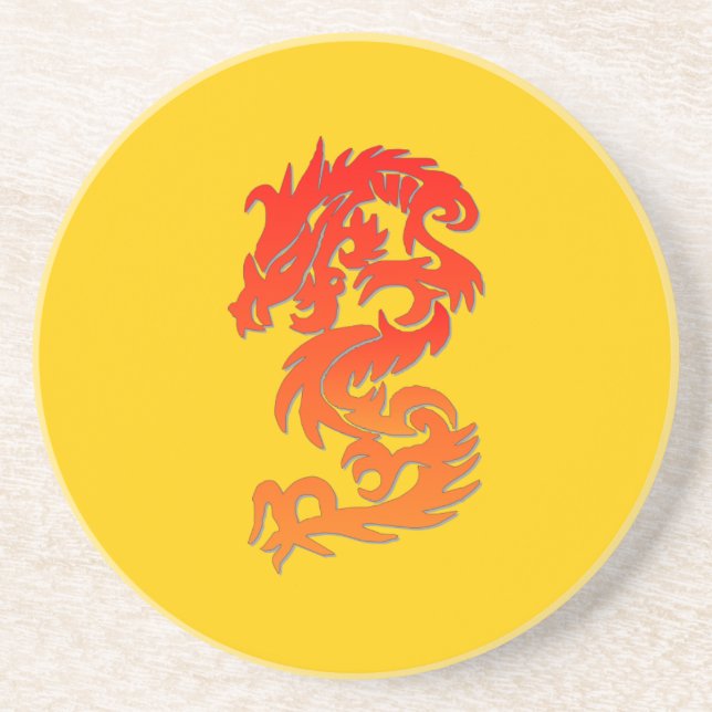 Chinesischer Drache Sandstone-Untersetzer Sandstein Untersetzer (Vorne)