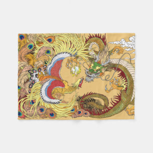 Chinesischer Drache und Phoenix Fleecedecke