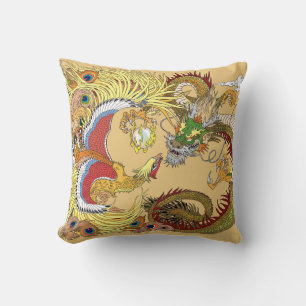 Chinesischer Drache und Phoenix Kissen
