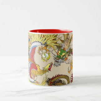 Chinesischer Drache und Phoenix Zweifarbige Tasse