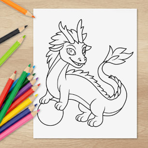 Chinesischer Drache - Zum Ausmalen Gummistempel