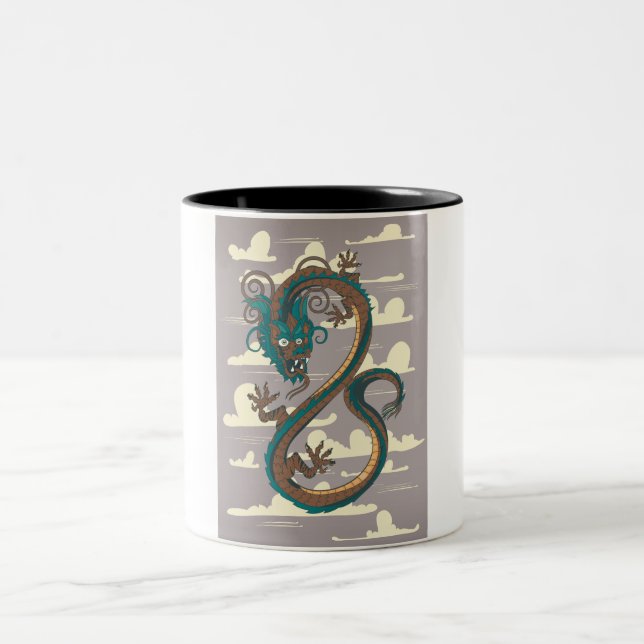 Chinesischer Drache Zweifarbige Tasse (Mittel)