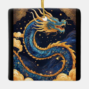 chinesischer Drachen-Schmuck Keramikornament