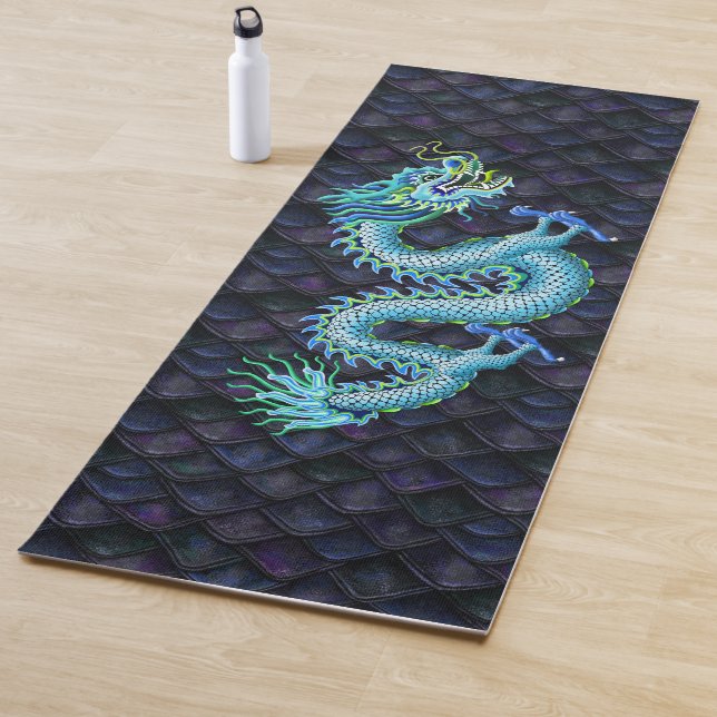 Chinesischer Drachenblau Yogamatte (Beispiel)
