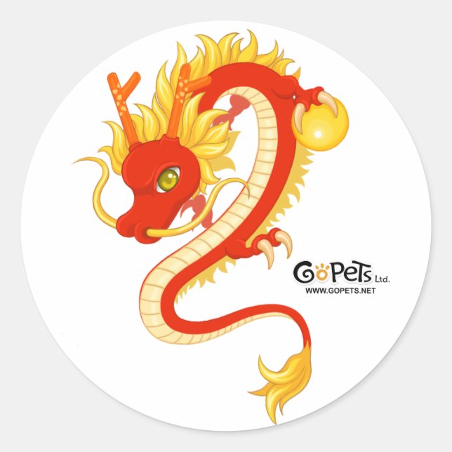 Chinesischer Drachensticker für neues Jahr Runder Aufkleber (Vorderseite)