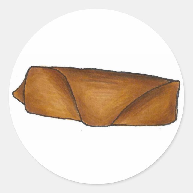 Chinesischer Feinschmecker "Ei Roll Spring Rolls E Runder Aufkleber (Vorderseite)