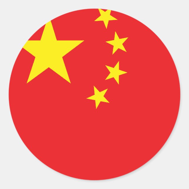 Chinesischer Flaggenaufkleber Runder Aufkleber (Vorderseite)