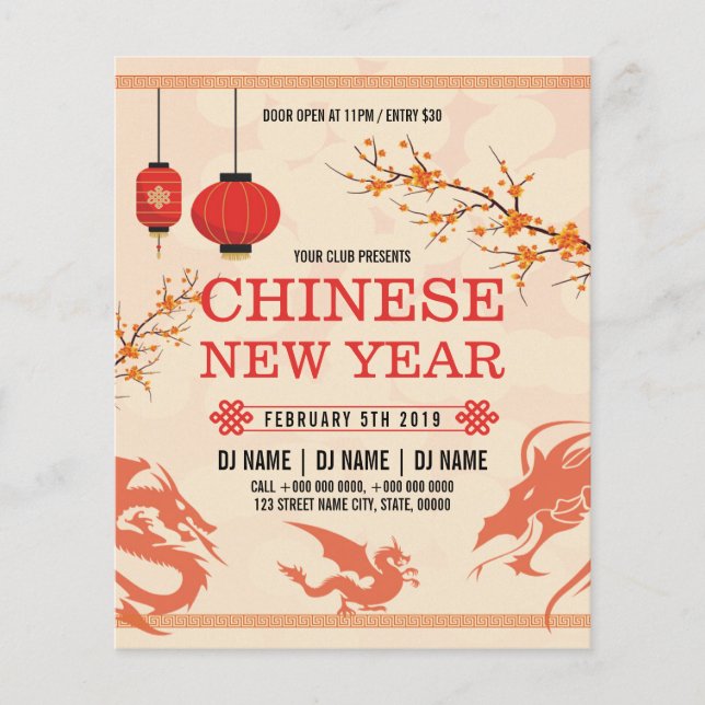Chinesischer Flyer für Neujahrsveranstaltungen der (Vorne)