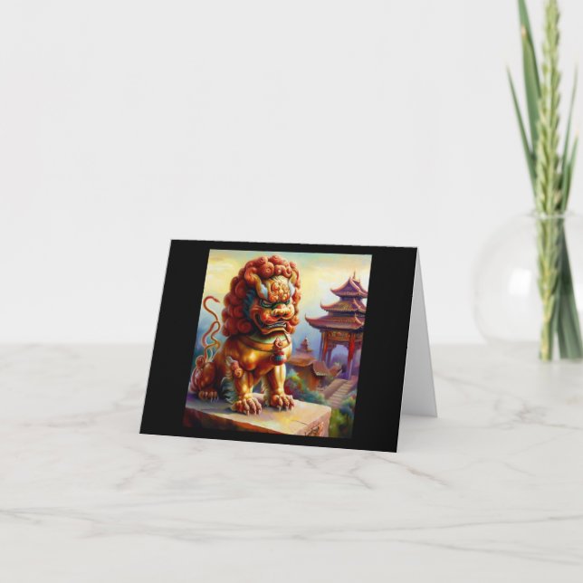 Chinesischer Foo Lion (13) Karte (Vorderseite)