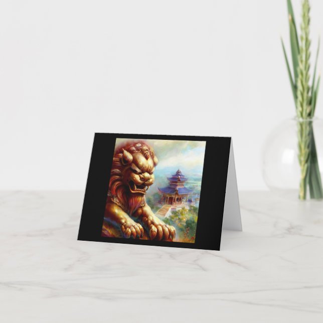 Chinesischer Foo Lion (27) Karte (Vorderseite)