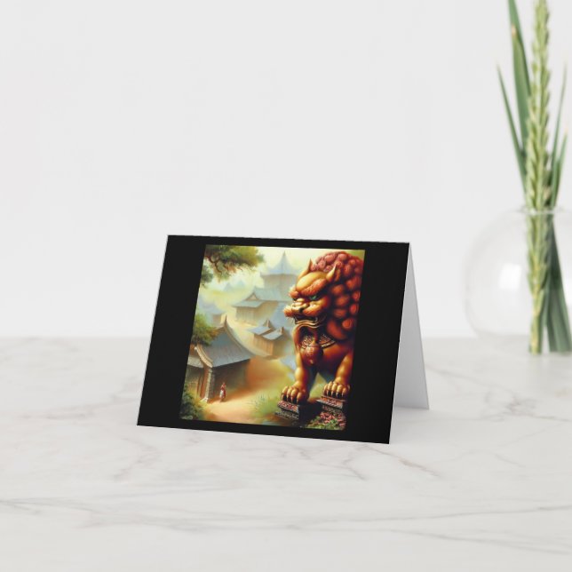 Chinesischer Foo Lion (3) Karte (Vorderseite)