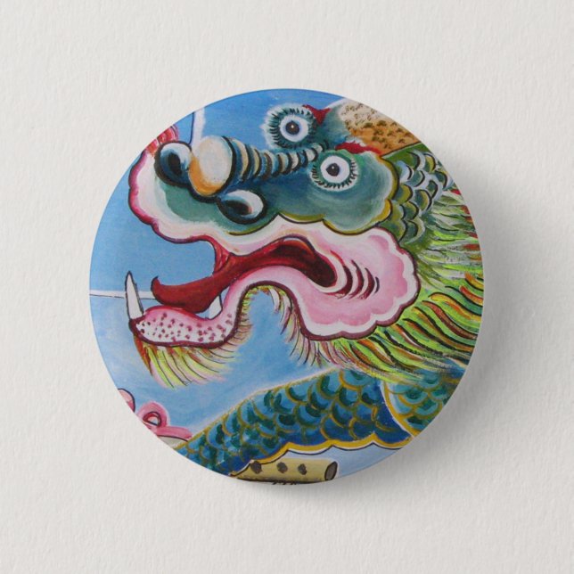 Chinesischer Foohund/Lion Guardian Mural Button (Vorderseite)