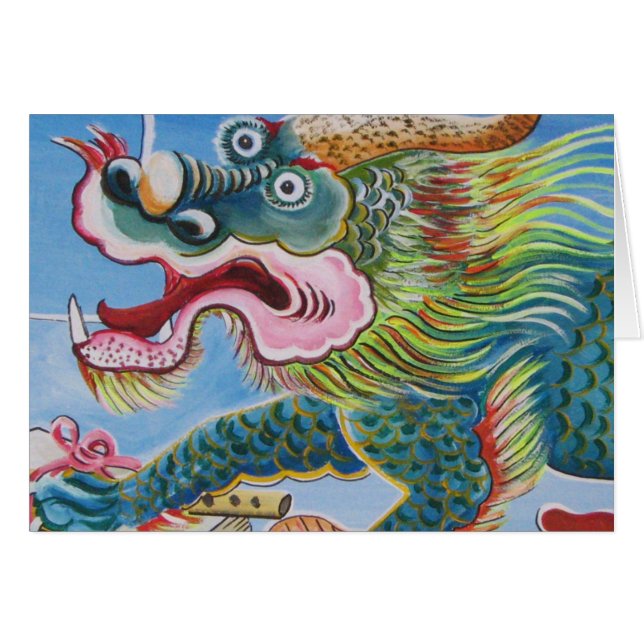 Chinesischer Foohund/Lion Guardian Mural Card (Vorderseite (Horizontal))