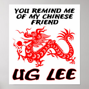 Chinesischer Freund Ug Lee Lustiges Poster