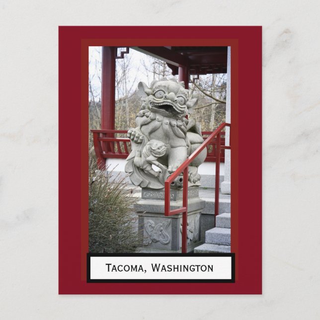 Chinesischer Fu Dog Tacoma, Washington Postcard Postkarte (Vorderseite)