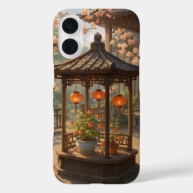Chinesischer Garten Design Phone Case (Rückseite)