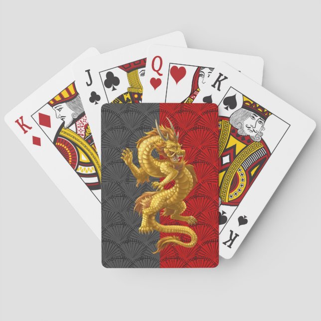 Chinesischer Golddrache Spielkarten (Rückseite)