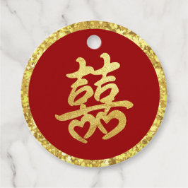 Chinesischer Hochzeitstil-Glitzer Geschenkanhänger