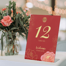 Chinesischer Hochzeitstisch für Elegantes Gold Peo Sockelschild