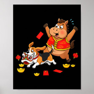 Chinesischer Hund Beagle Lustige Kinder Männer Fra Poster
