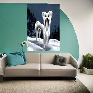 Chinesischer Hund im Berg Art der AI Poster