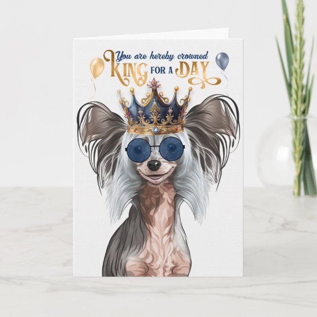Chinesischer Hundekönig zum Geburtstag Karte (Vorderseite)
