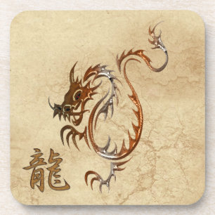 Chinesischer Kupferdrache auf Imitaten Getränkeuntersetzer