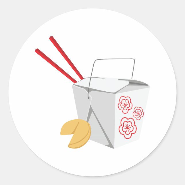 Chinesischer Lebensmittelbehälter Runder Aufkleber (Vorderseite)