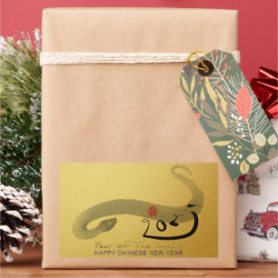 Chinesischer Lunar Neujahr HRS Rechteckiger Aufkleber