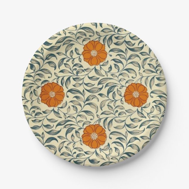 Chinesischer Mandarine-Blumenpapier Pappteller (Vorderseite)