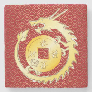 Chinesischer Monddrache 2024 Steinuntersetzer
